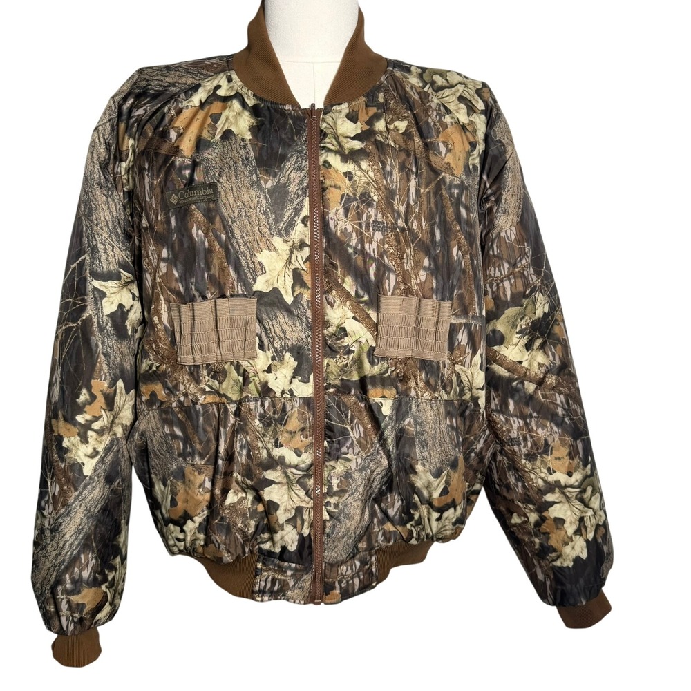 COLUMBIA Men's XL Vintage Mossy Oak Break-Up Camouflage Reversible Bomber Jacket
